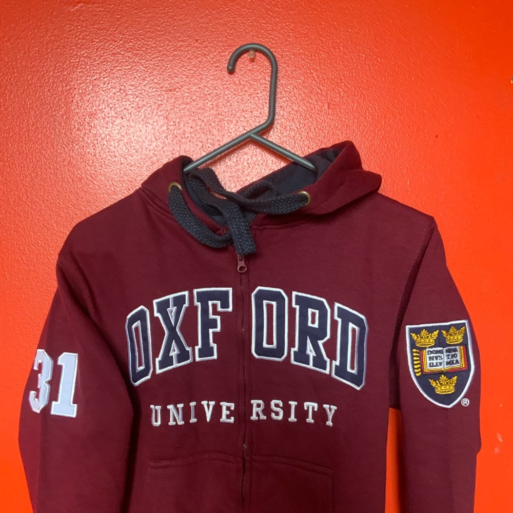 Authentic Burgundy Oxford Zippered Hoodie.XS This is the real thing.
